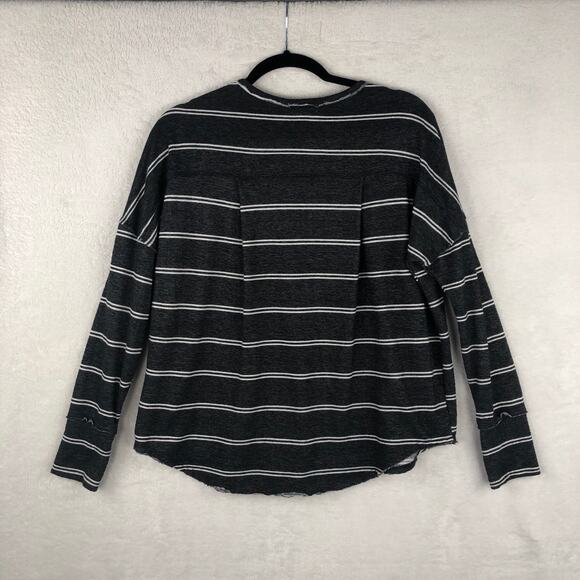 Billabong Any Day Thermal Top Women's Medium Henley Long Sleeve Charcoal - Picture 6 of 7